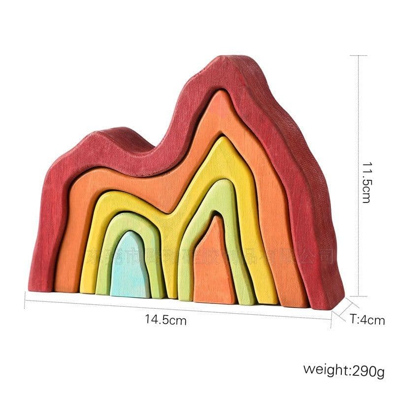 image-Early Childhood Education Puzzle Toys Wooden Rainbow Building Blocks