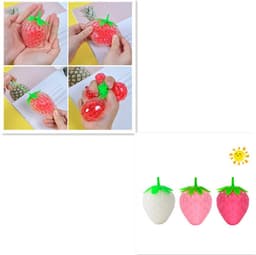 image-Simulated Colorful Strawberry Squeezing Music To Vent