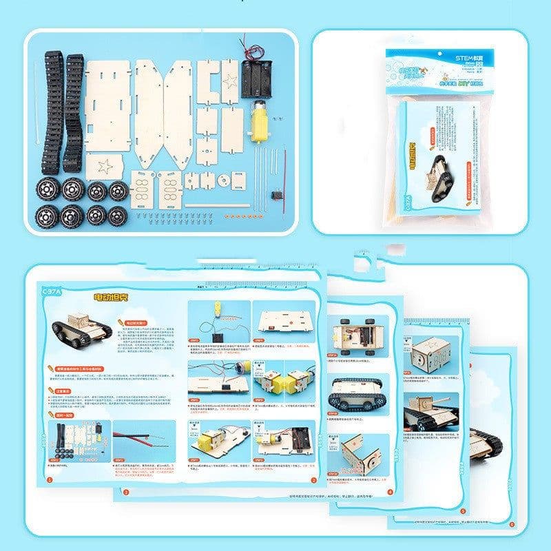 image-Electric Tracked Tank Vehicle Puzzle Toy