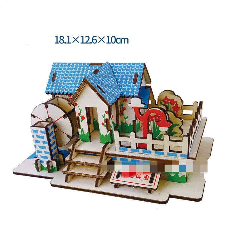 image-Wooden 3d Stereo Puzzle Children's Puzzles DIY Hand Building Model