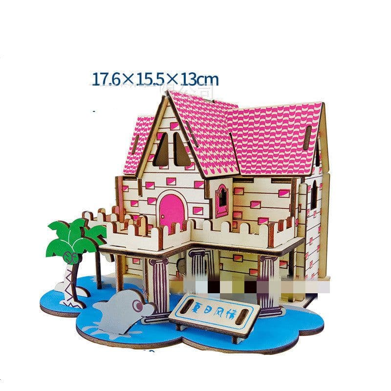 image-Wooden 3d Stereo Puzzle Children's Puzzles DIY Hand Building Model