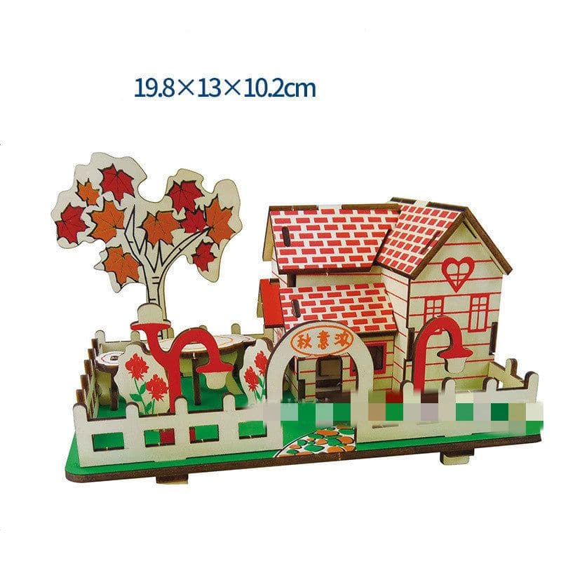 image-Wooden 3d Stereo Puzzle Children's Puzzles DIY Hand Building Model