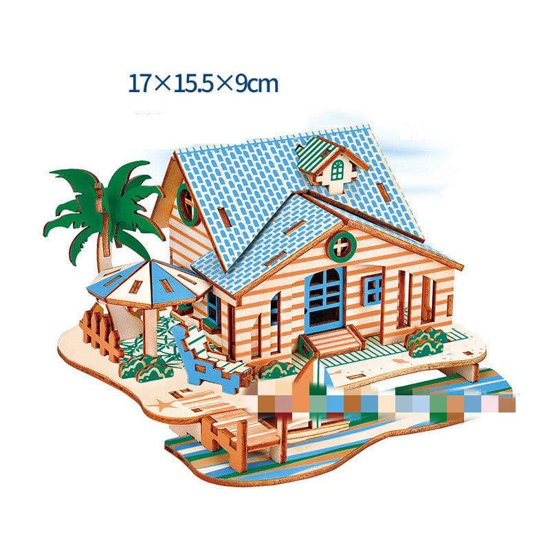 image-Wooden 3d Stereo Puzzle Children's Puzzles DIY Hand Building Model