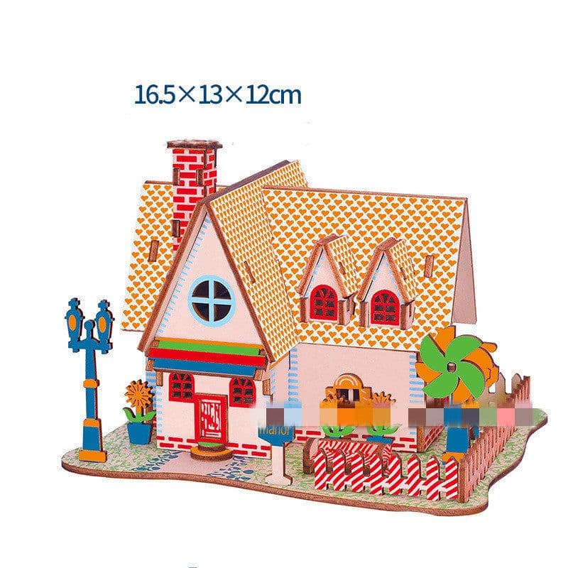 image-Wooden 3d Stereo Puzzle Children's Puzzles DIY Hand Building Model