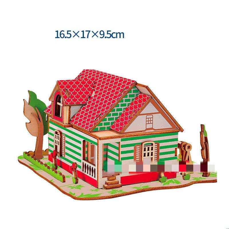 image-Wooden 3d Stereo Puzzle Children's Puzzles DIY Hand Building Model