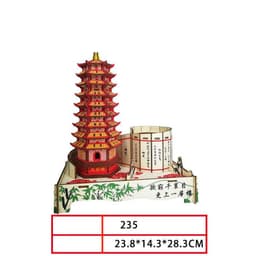 image-Wood Building Model Puzzles Toy 3d Three-dimensional Puzzle Board