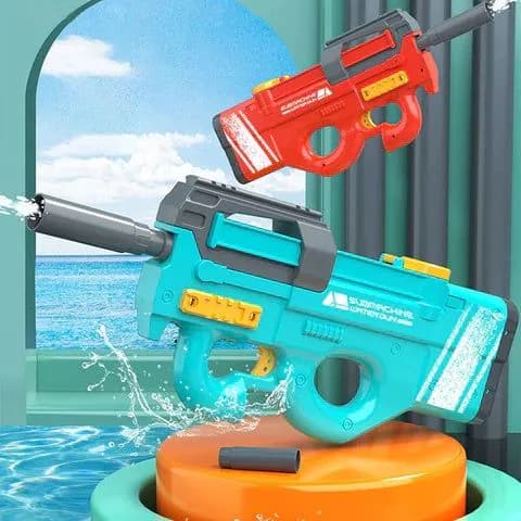 image-New P90 Electric Water Gun High-Tech Kids Toys Outdoor Beach Pool Large Capacity Summer Gel Blasting Water Gun For Adults