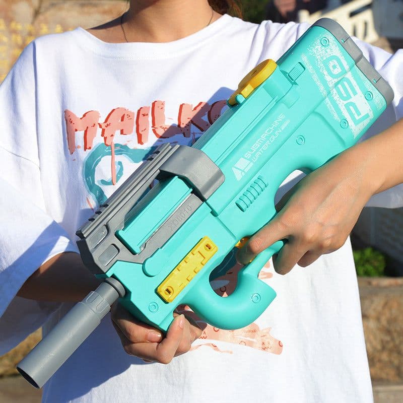 image-New P90 Electric Water Gun High-Tech Kids Toys Outdoor Beach Pool Large Capacity Summer Gel Blasting Water Gun For Adults
