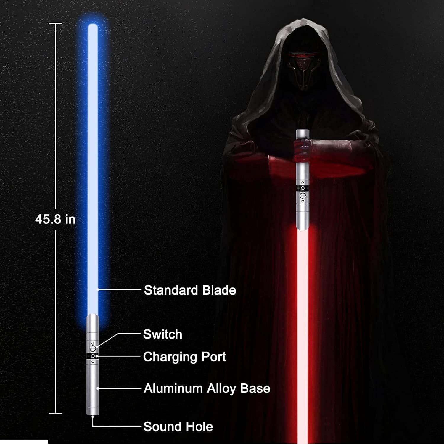image-World War Lightsaber, RGB 20 Colors Changeable, LED Light Sword, With Premium Quality, 3 Mode Sound, Aluminum Alloy Hilt For Adults Kids Galaxy Gift Force Fx Light Saber