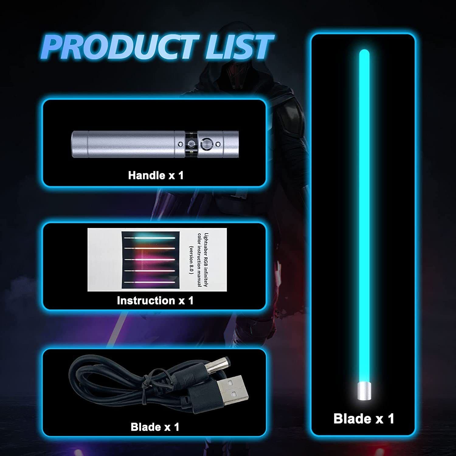 image-World War Lightsaber, RGB 20 Colors Changeable, LED Light Sword, With Premium Quality, 3 Mode Sound, Aluminum Alloy Hilt For Adults Kids Galaxy Gift Force Fx Light Saber