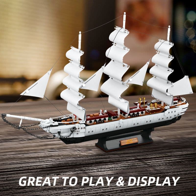 image-1672Pcs Sailboat White Swan Model Building Blocks DIY Boys Toys Gifts For Children