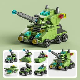 image-Police Military Tank Building Blocks Assembly Mosaic Children's Educational Toys