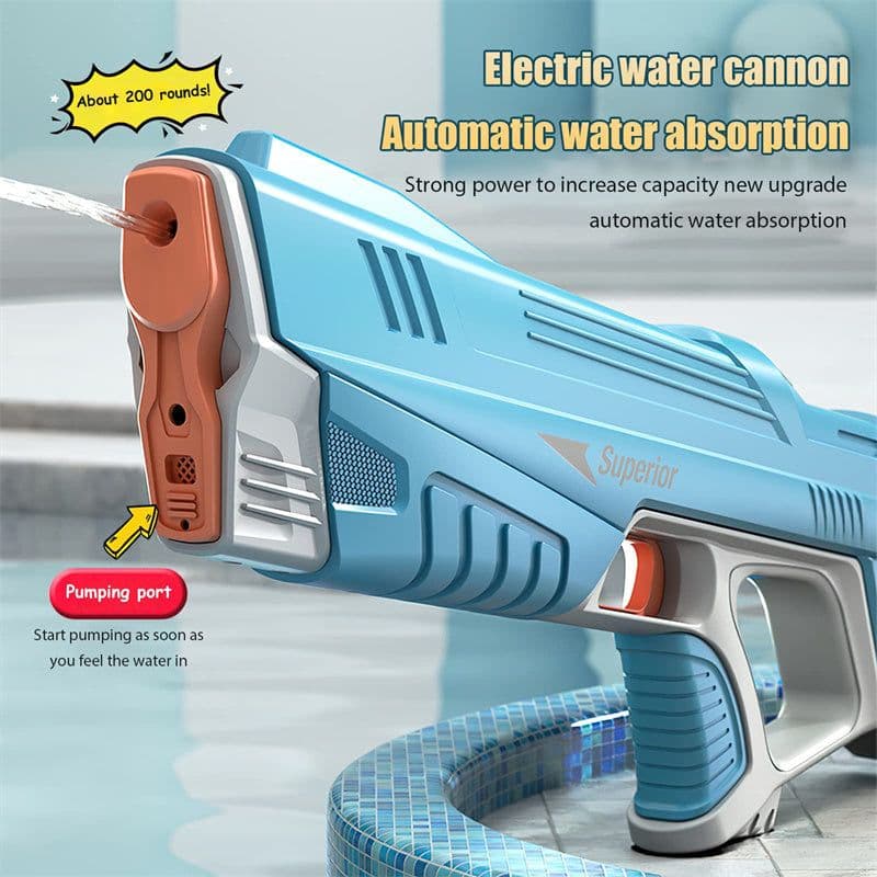image-Summer Full Automatic Electric Water Gun Toy Induction Water Absorbing High-Tech Burst Water Gun Beach Outdoor Water Fight Toys