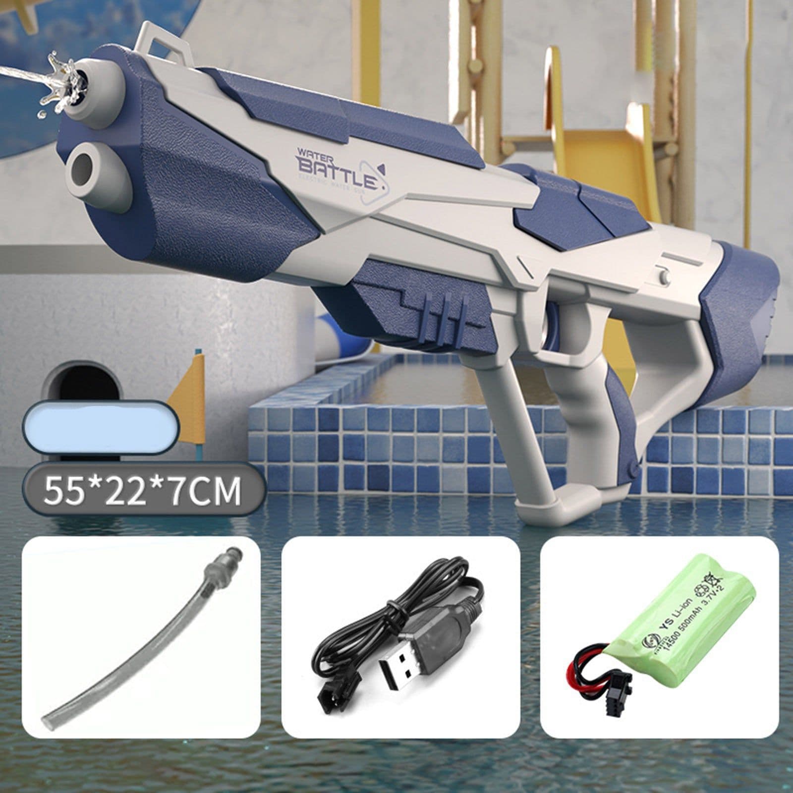 image-Space Water Gun Electric Automatic Water Absorption Water Fights Toy Outdoor Beach Swimming Pool Bath Toys For Children Kid Gift