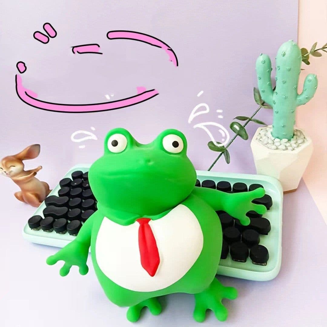 image-Decompression Toy Frog Prince Pinching And Pulling