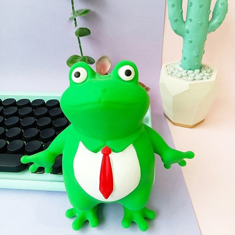 image-Decompression Toy Frog Prince Pinching And Pulling
