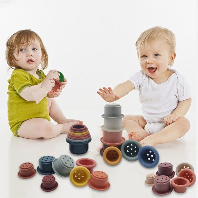image-Baby Interactive Jenga Children Silicone Infant Educational Toys