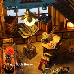 image-Magic Book House Three-dimensional Puzzle Model Wooden Toys