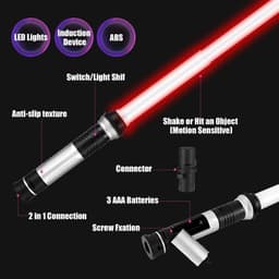 image-Lightsaber Kids - 2 Pack - LED Light Up Saber With Sound Retractable 7 Colors Light Saber Sword For Boys Kids Party Favors