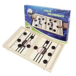 image-Fast Sling Puck Game,Wooden Hockey Game,Super Foosball Table,Desktop Battle Parent-Child Interaction Winner Slingshot Game,Adults And Kids Family Game Toys