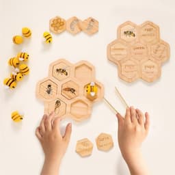 image-Montessori Natural Science Teaching Aids Bee Puzzle Early Education Cognitive Toys