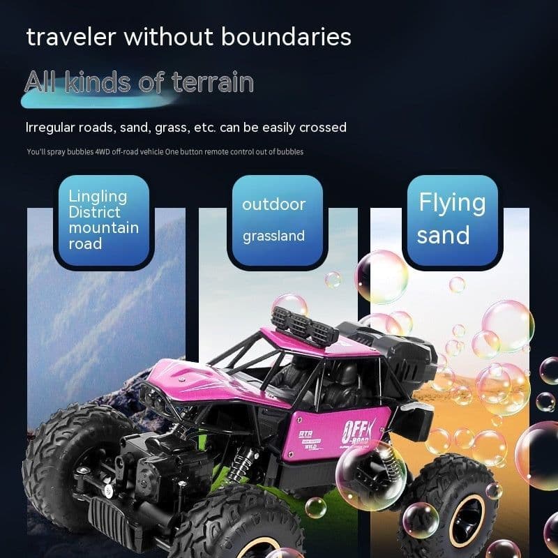 image-Blowing Bubble Remote Control Vehicle Alloy 4WD Off Road Vehicle