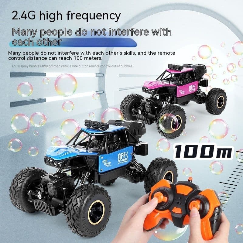 image-Blowing Bubble Remote Control Vehicle Alloy 4WD Off Road Vehicle