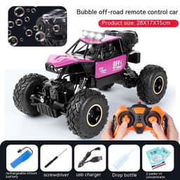 image-Blowing Bubble Remote Control Vehicle Alloy 4WD Off Road Vehicle