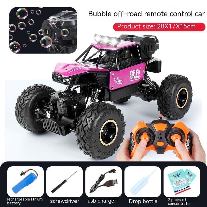 image-Blowing Bubble Remote Control Vehicle Alloy 4WD Off Road Vehicle