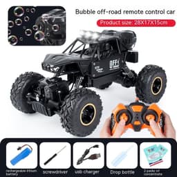 image-Blowing Bubble Remote Control Vehicle Alloy 4WD Off Road Vehicle