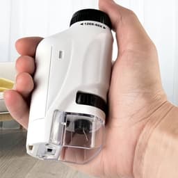 image-Pocket Microscope For Kids, Portable Handheld Mini Microscope Toy, Kids Microscope With LED Light 60X-120X Explore The Wonders Of Nature With This Portable Microscope Toy