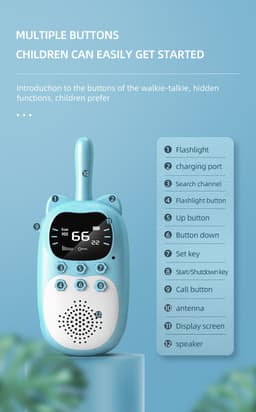 image-Walkie-Talkie 3KM Wireless Handheld USB Charging Parent-child Interaction Toys Gift