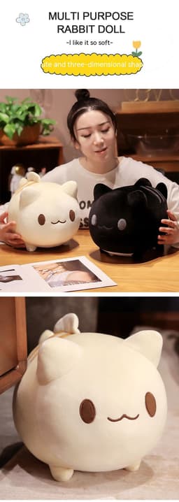 image-Cartoon Cute Fishtail Cat Plush Toy Accompany Doll Girl Bed Sofa Doll Birthday Gift