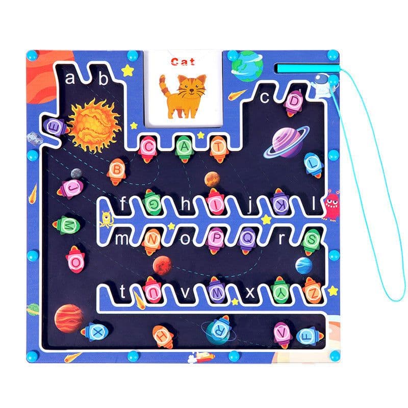 image-Magnetic Letters Matching Walking Parking Maze Letters Early Cognitive Education Educational Toys
