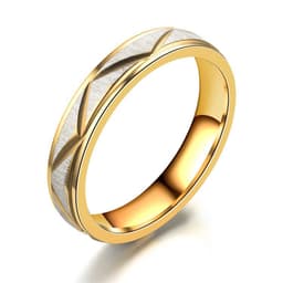 image-Titanium steel couple ring 24K gold stainless steel ring