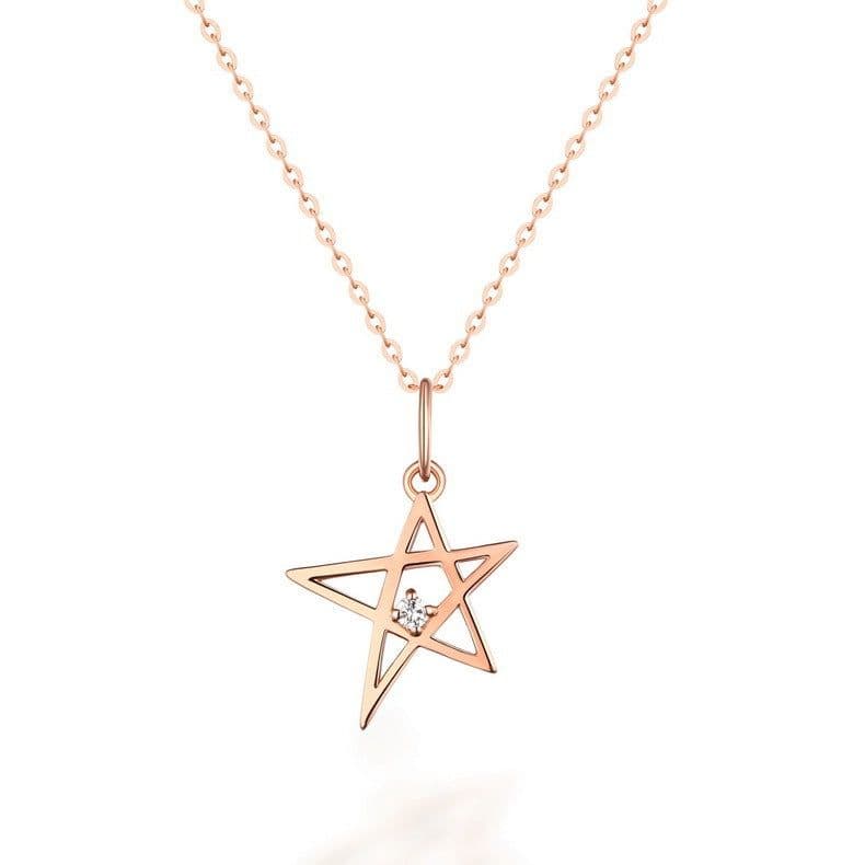 image-Gold necklace female little star personality Pendant
