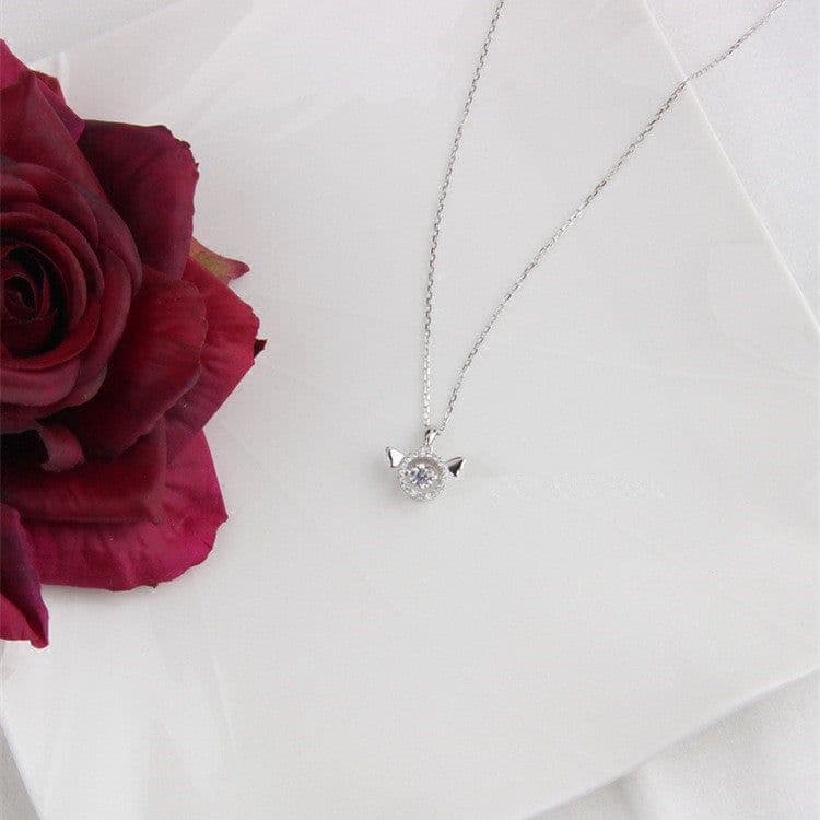 image-925 silver simple all-match necklace