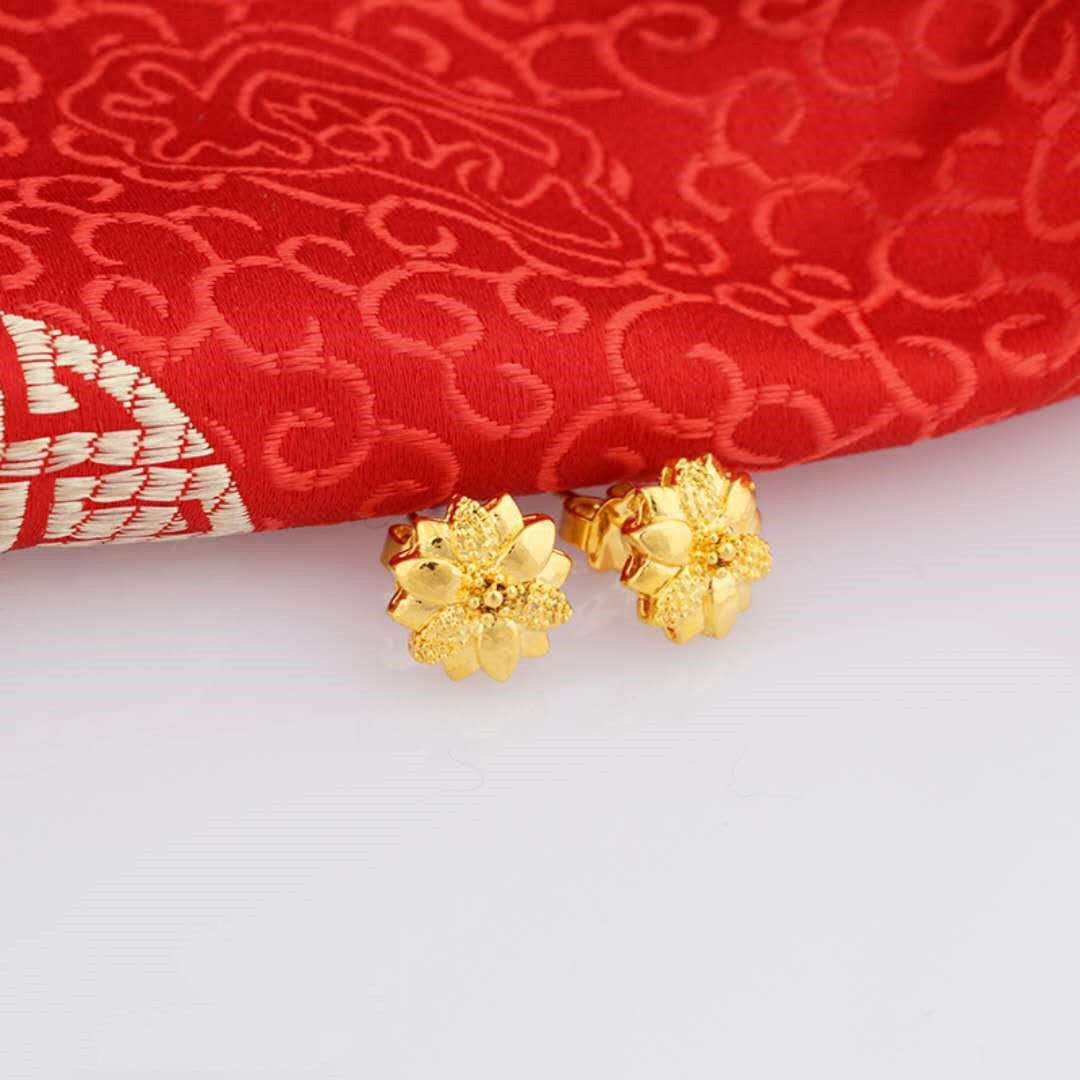 image-24K Gold Plated Earrings Euro Gold Jewelry New Popular Earrings