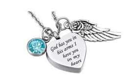image-Stainless Steel Perfume Bottle Ashes Pendant