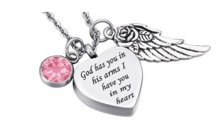 image-Stainless Steel Perfume Bottle Ashes Pendant