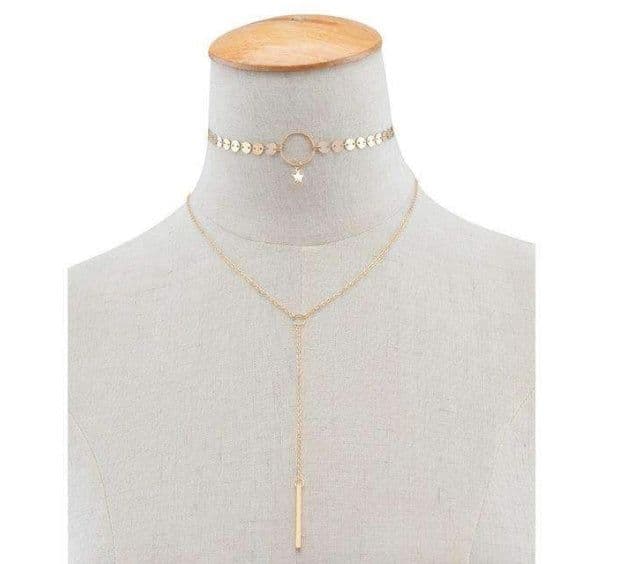 image-Star Goddess Duo Layering Choker Necklace