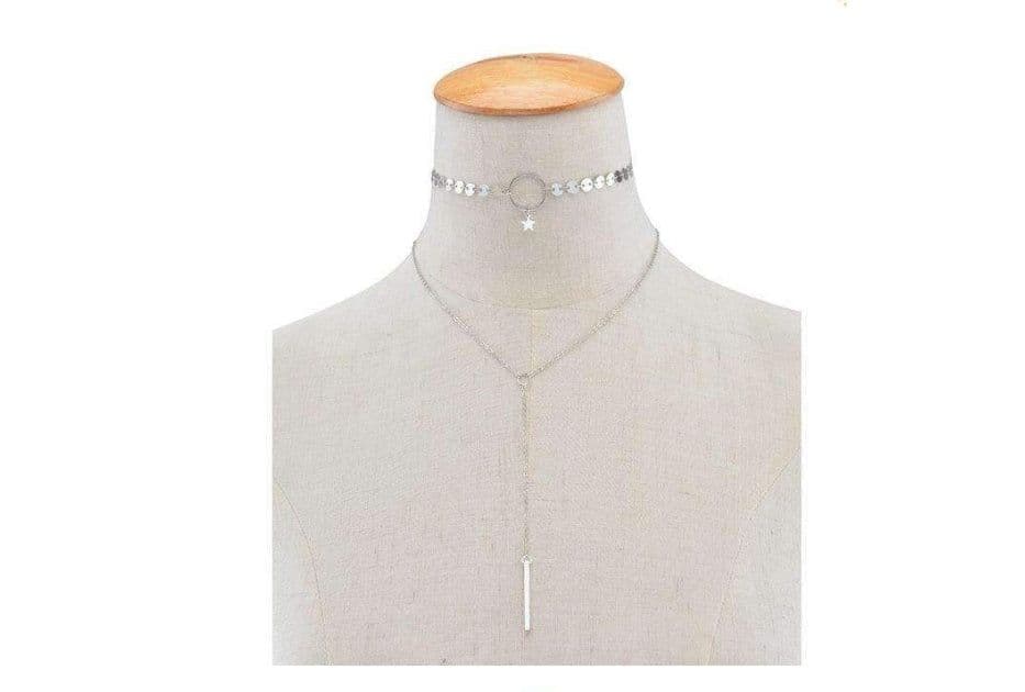 image-Star Goddess Duo Layering Choker Necklace