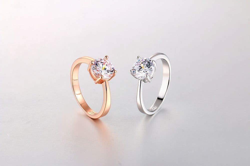 image-Rose gold and zircon ring