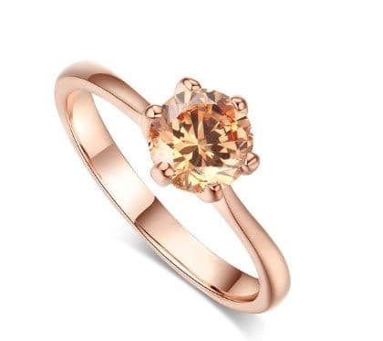 image-Rose gold and zircon ring