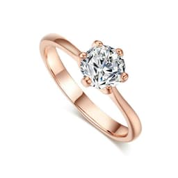 image-Rose gold and zircon ring