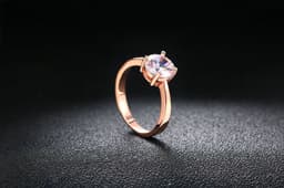 image-Rose gold and zircon ring