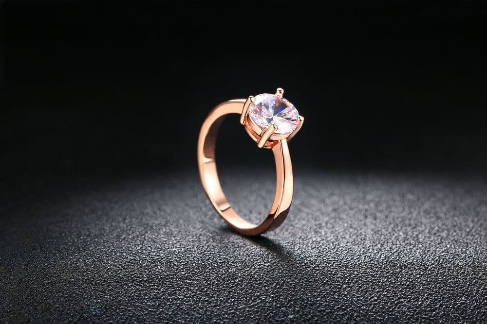 image-Rose gold and zircon ring