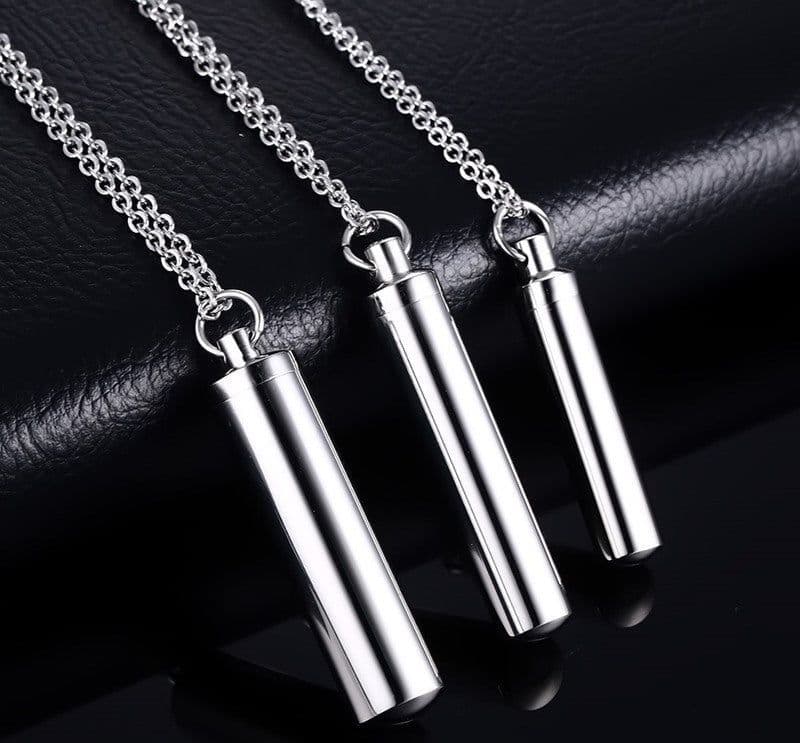 image-Titanium steel perfume bottle personalized necklace