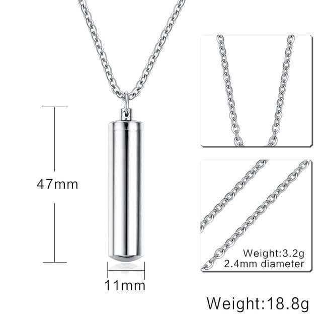 image-Titanium steel perfume bottle personalized necklace