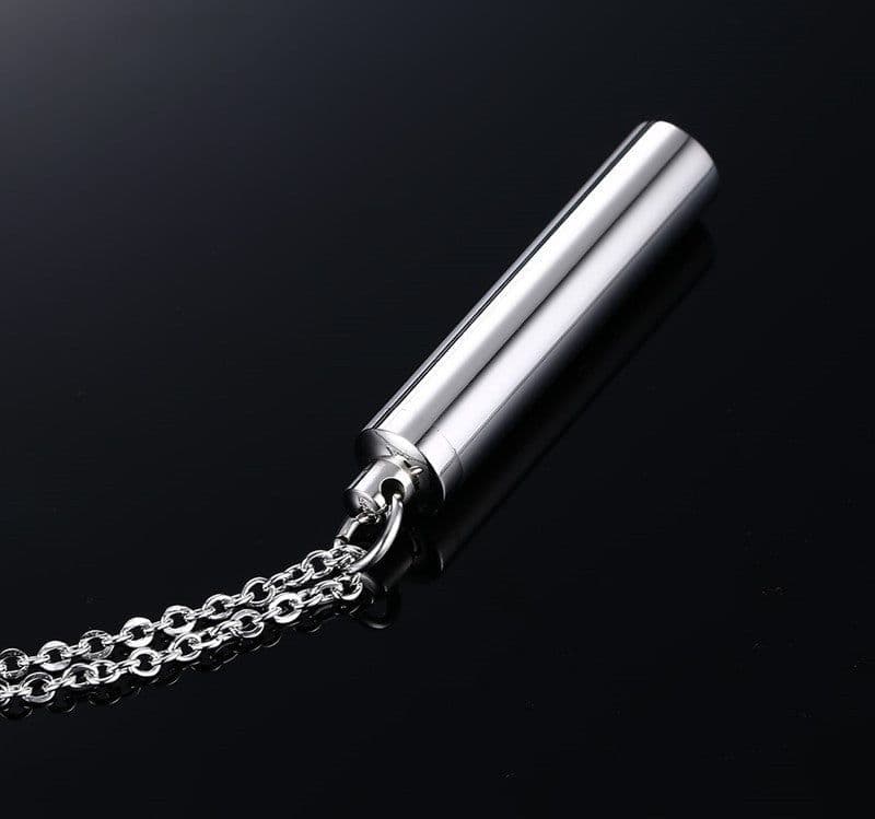 image-Titanium steel perfume bottle personalized necklace
